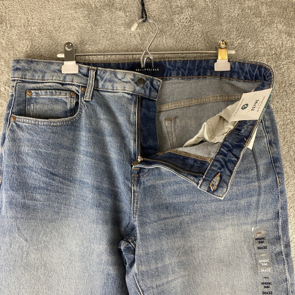 Aeropostale Aero Jeans Men's Size 36x32 Athletic Slim Fit Stretch Blue‎ Denim - Picture 8 of 15